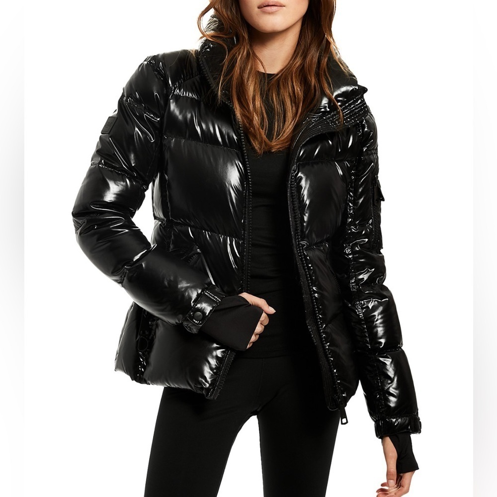 SAM. Kids Black Shiny Freestyle Down Puffer Jacket -Size 12Y